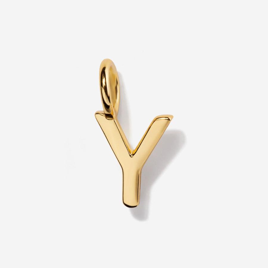 Uppercase Initial Charm - Gold by Little Sky Stone