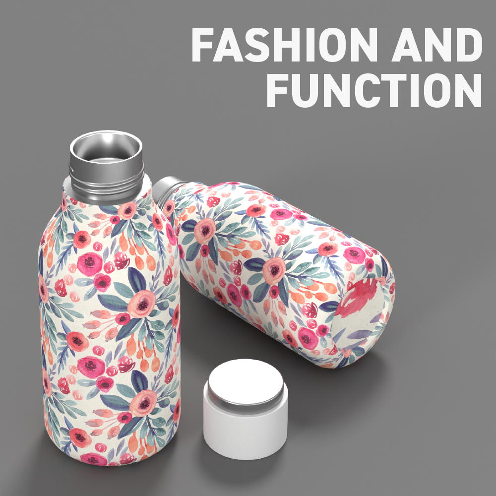 Urban Insulated and Double Walled Stainless Steel Bottle 16 Ounce by Asobu (Floral) by ASOBU®