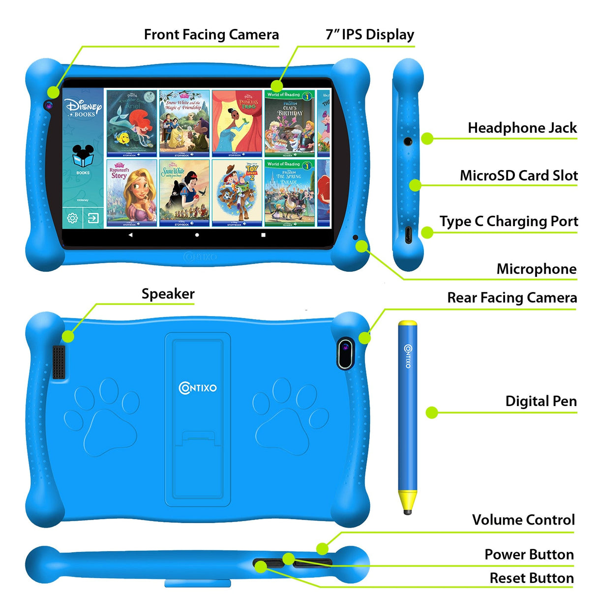 Contixo V10 7" Kids Tablet with Smart Watch Bundle by Contixo