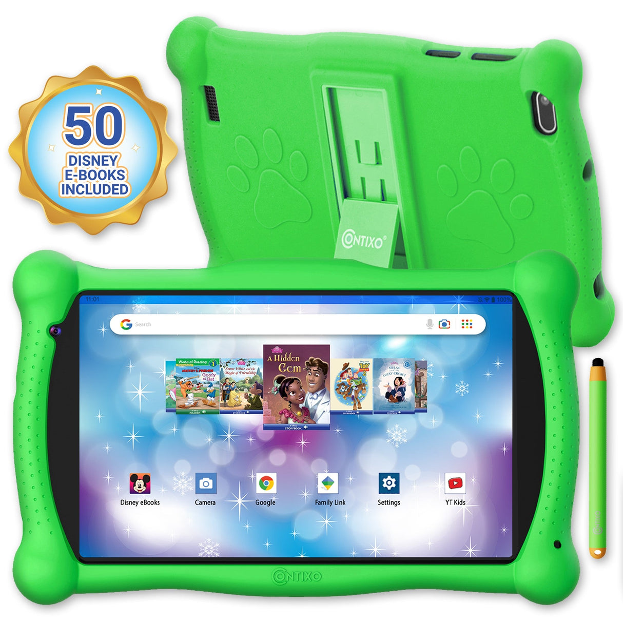 Contixo V10 Kids HD & Bluetooth 7" Tablet - 50 Disney eBooks, Kickstand & Stylus Included by Contixo