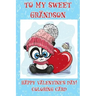 To A Sweet Grandson: Happy Valentine's Day! Coloring Card