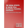 The Social Effects of Native Title: Recognition, Translation, Coexistence