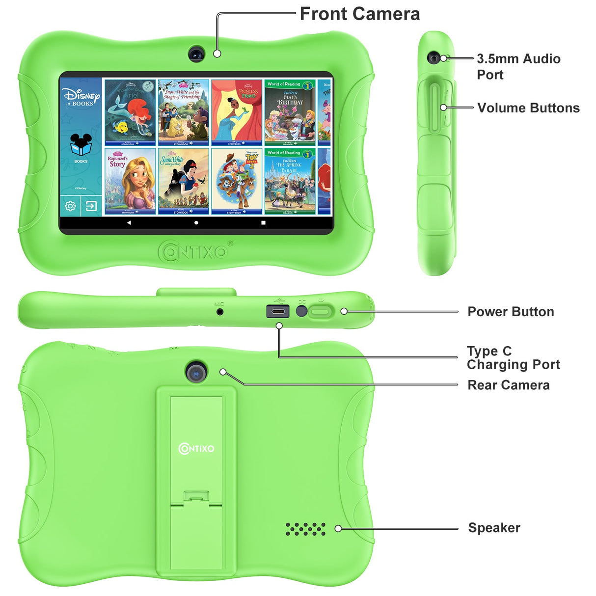 Contixo V9 Kids HD 7" Tablet - 50 Disney eBooks & Kickstand Included by Contixo