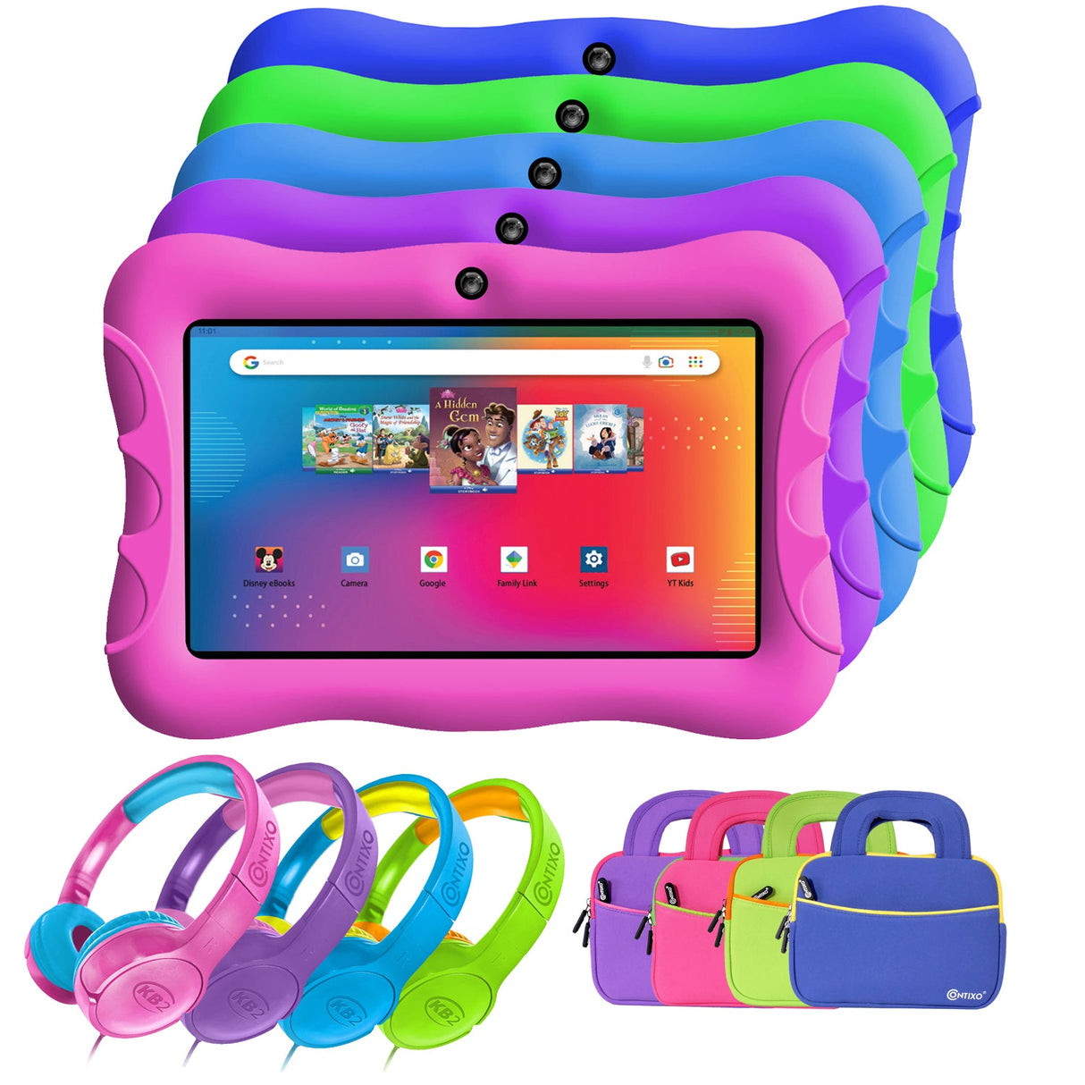 Contixo V9-2 7" Kids Tablet, Headphones, & Tablet Bag Bundle by Contixo