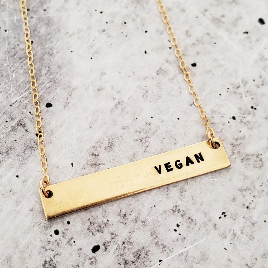 VEGAN Bar Necklace by Salt and Sparkle