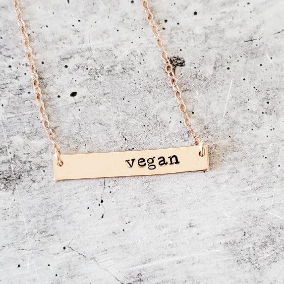 VEGAN Bar Necklace by Salt and Sparkle