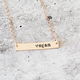 VEGAN Bar Necklace by Salt and Sparkle