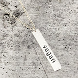 VEGAN Silver Vertical Bar Necklace by Salt and Sparkle