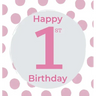 1st Birthday Guest Book (Hardcover): Birthday girl guest book, first birthday book, party and birthday celebrations decor, memory book, 1st birthday,