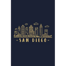 San Diego: San Diego Skyline inspired design. City of California, sights and history. Travel Cityscape.