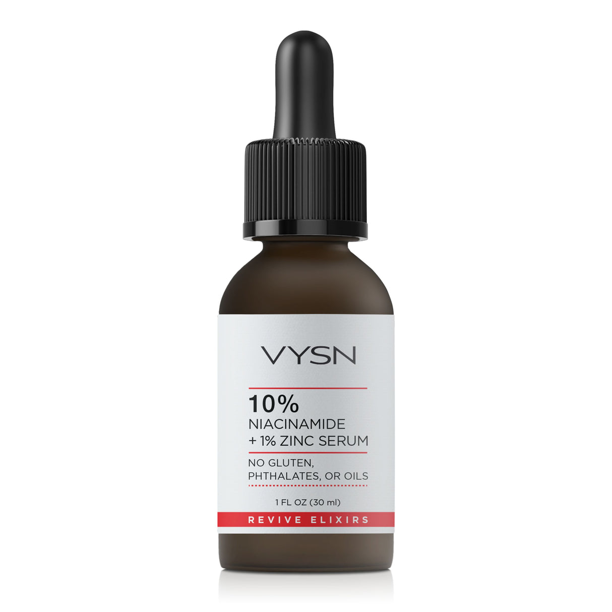 10% Niacinamide + 1% Zinc Serum - No Gluten, Phthalates, or Oils -  1 oz