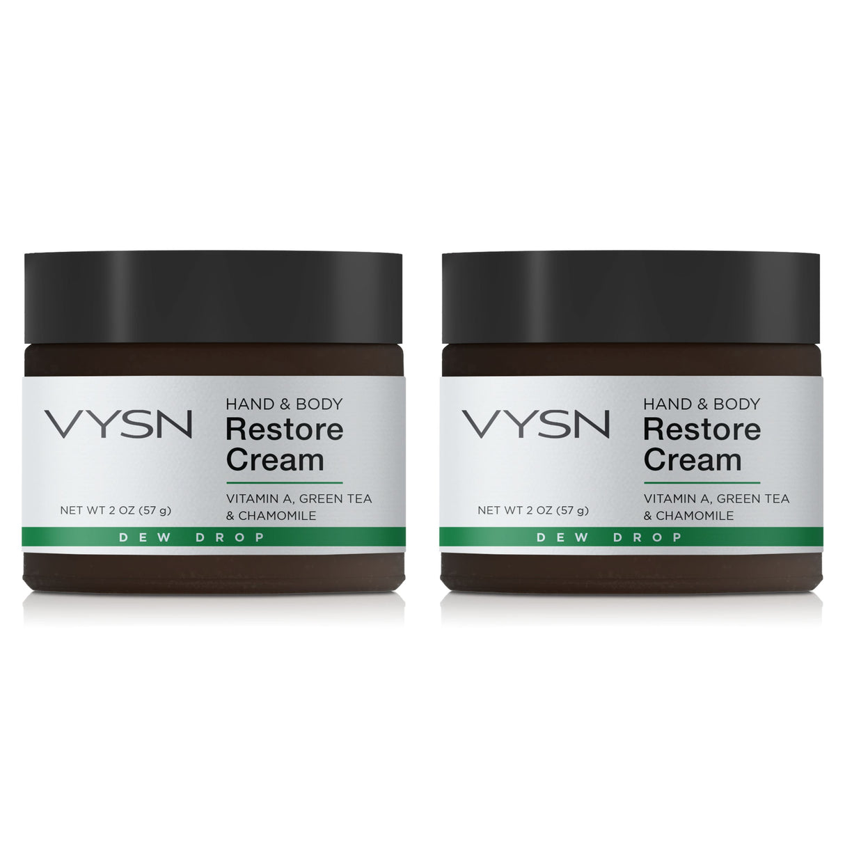 Hand & Body Restore Cream - Vitamin A, Green Tea & Chamomile - 2-Pack -  2 oz