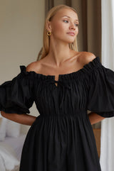 Vacay Off Shoulder Cotton Mini Dress by ELF