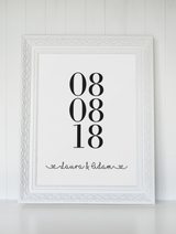 Anniversary Date With Names Valentine's Day Home Wall Decor Print by WinsterCreations™ Official Store