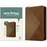 NLT Large Print Thinline Reference Zipper Bible, Filament Enabled (Leatherlike, Messenger Stone & Camel, Red Letter)