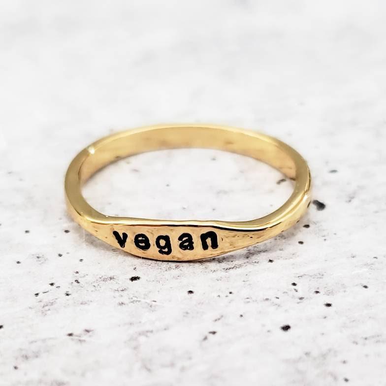 Vegan Dainty Gold Ring by Salt and Sparkle