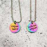 Vegan Rainbow Pendant Necklace by Salt and Sparkle