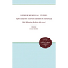 Booker Memorial Studies: Eight Essays on Victorian Literature in Memory of John Manning Booker, 1881-1948