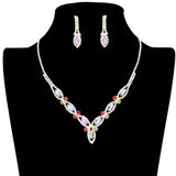 Marquise Stone Accented Rhinestone Necklace by Madeline Love