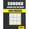 Sudoku Medium Level for Adults 500 Puzzles: sudoku puzzle books for adults