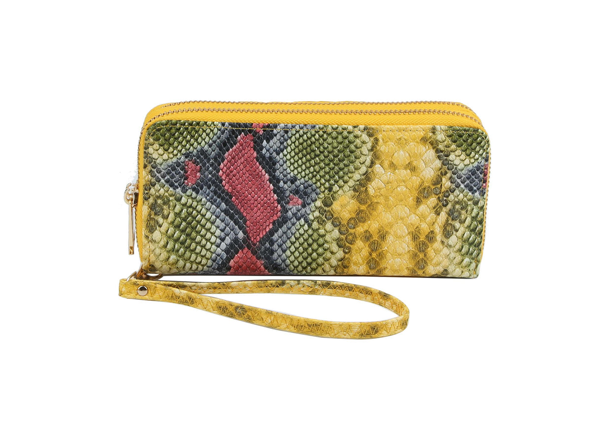 Fashion Double Zip Serpentine Decor Wallet by hfstylish