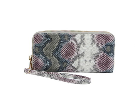 Fashion Double Zip Serpentine Decor Wallet by hfstylish