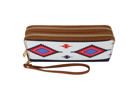 MULTI COLORED ZIG ZAG AZTEC PRINT WALLET by hfstylish