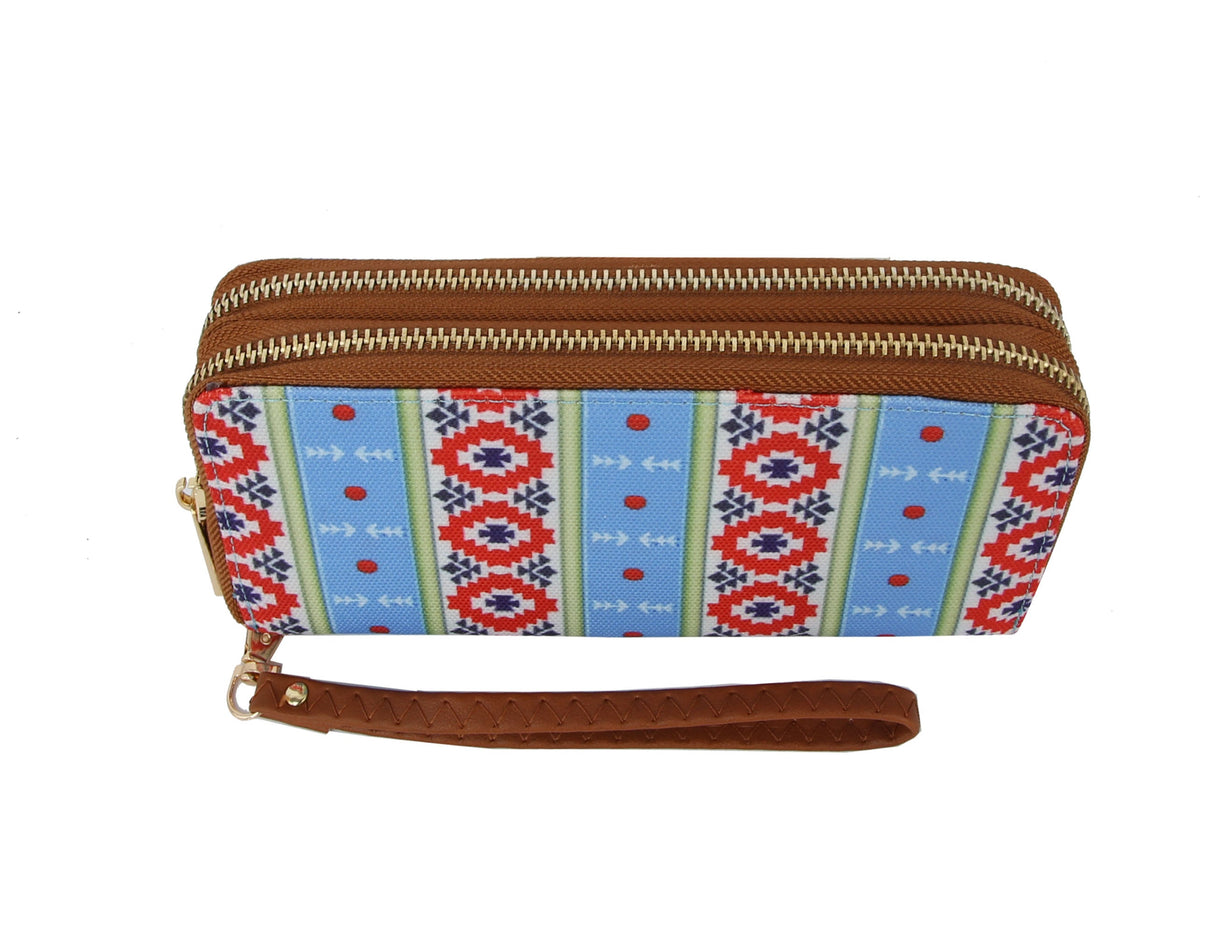 MULTI COLORED ZIG ZAG AZTEC PRINT WALLET by hfstylish