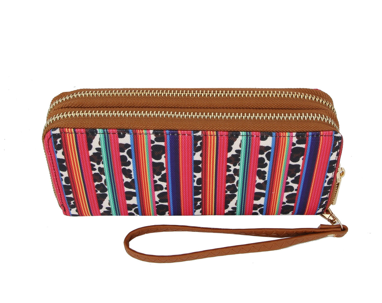 MULTI COLORED ZIG ZAG AZTEC PRINT WALLET by hfstylish