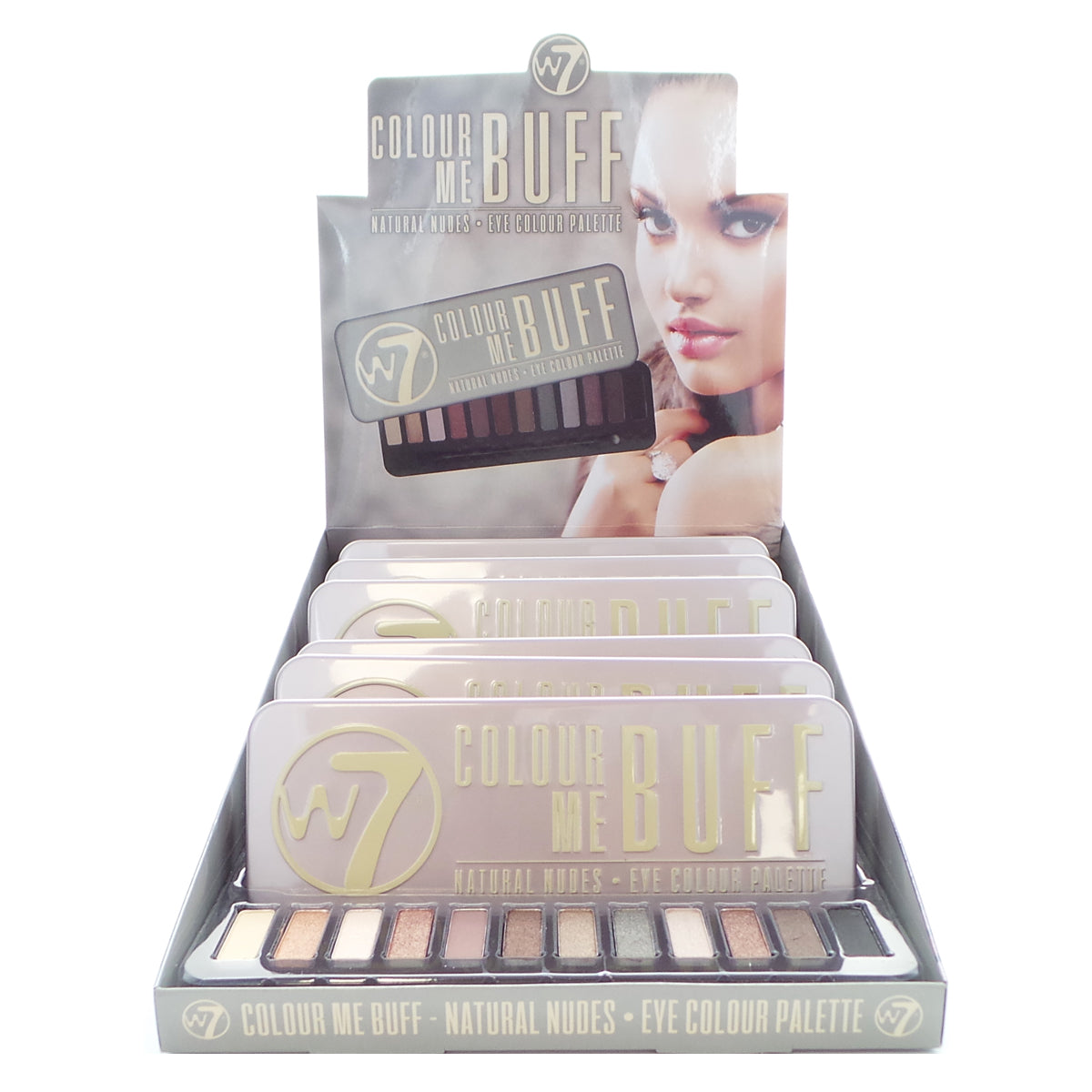 W7 Colour Me Buff Natural Nudes Eye Colour Palette Display Set, 6 Pieces Plus Display Tester