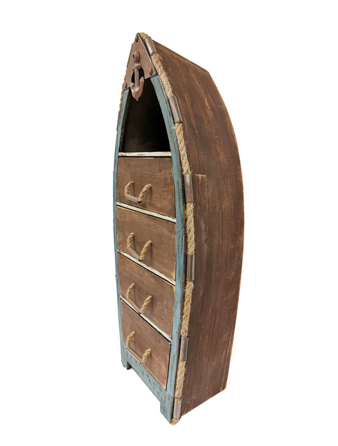 Solid wood boat shaped cabinet with drawers by Peterson Housewares & Artwares