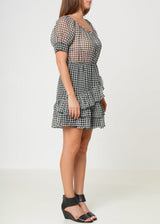 Women's Crinkle Chiffon Gingham in Black by Shop at Konus