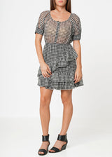 Women's Crinkle Chiffon Gingham in Black by Shop at Konus