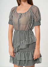 Women's Crinkle Chiffon Gingham in Black by Shop at Konus