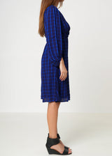 V-neck Checkered Dress in Night Plaid by Shop at Konus