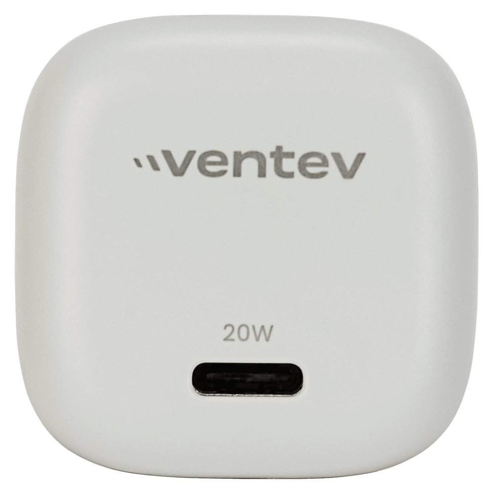 Ventev 20W PD USB C Mini Wall Charger and USB C to Apple Lightning Cable 3.3ft White by Ventev