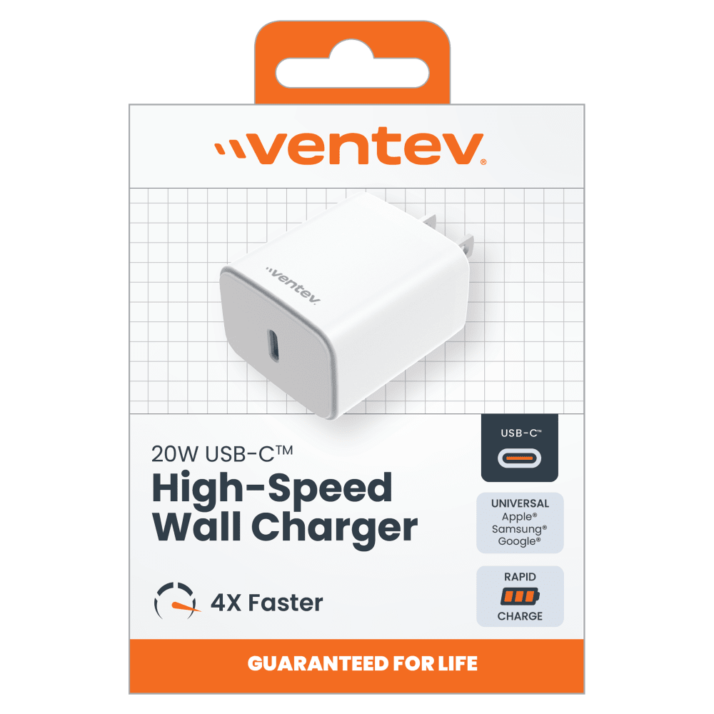 Ventev 20W ULTRAFAST USB C Universal Wall Charger White by Ventev