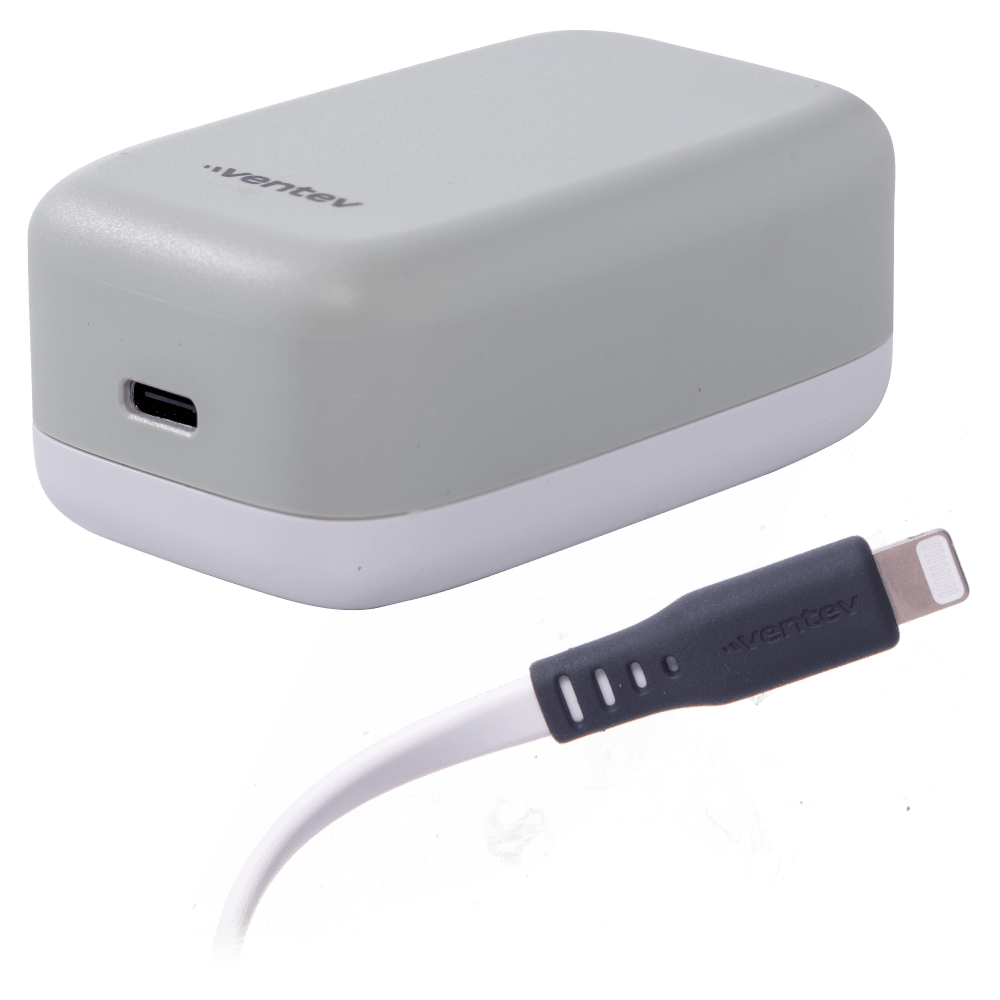 Ventev 30W Wall Charger and USB C to Apple Lightning Cable White by Ventev