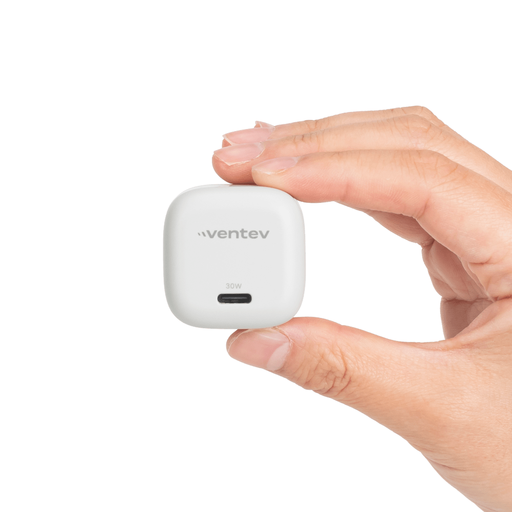 Ventev 30W ULTRAFAST USB C Universal GaN Mini Wall Charger White by Ventev