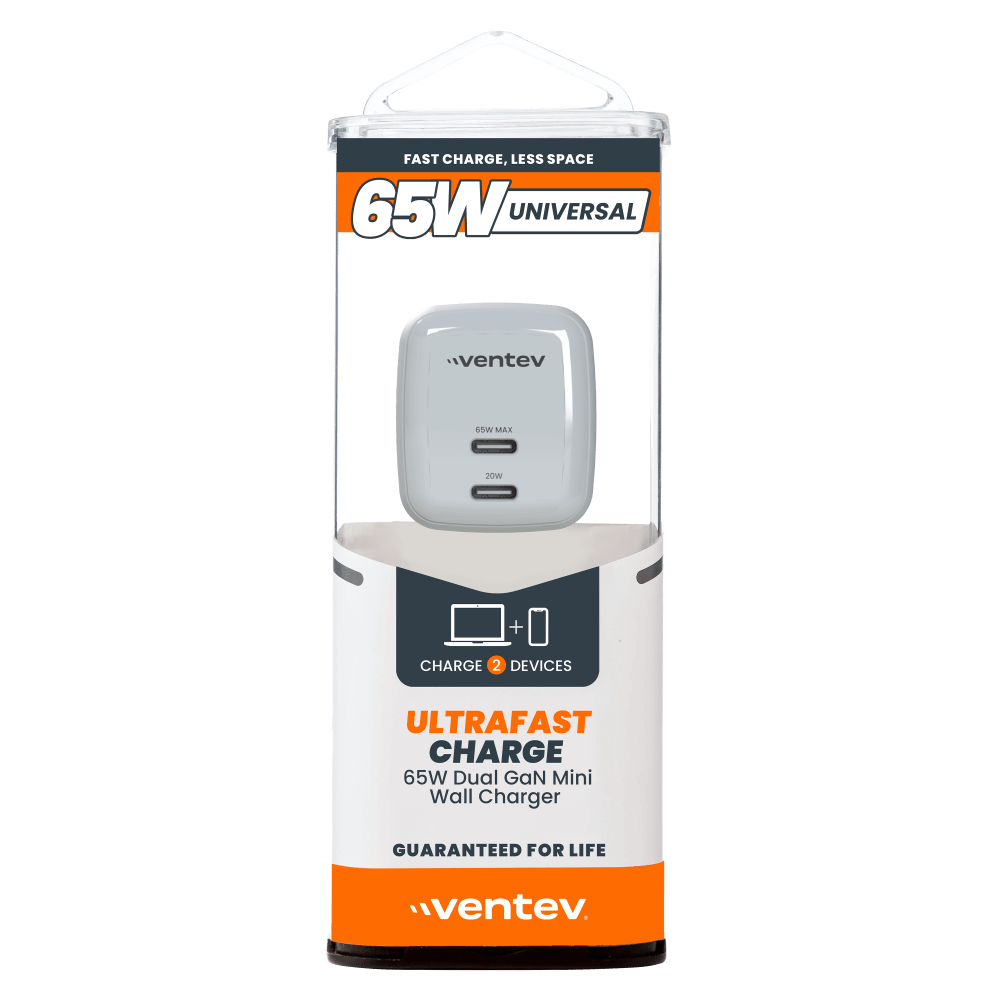 Ventev 65W Dual USB C GaN Mini Wall Charger by Ventev