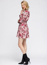 Women's Pajama floral Satin Wrap Front Flared Dress by Shop at Konus