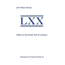 Notes on the Greek Text of Leviticus
