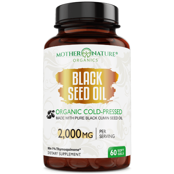 Black Seed Oil Capsules 2,000mg (Softgel) by Mother Nature Organics