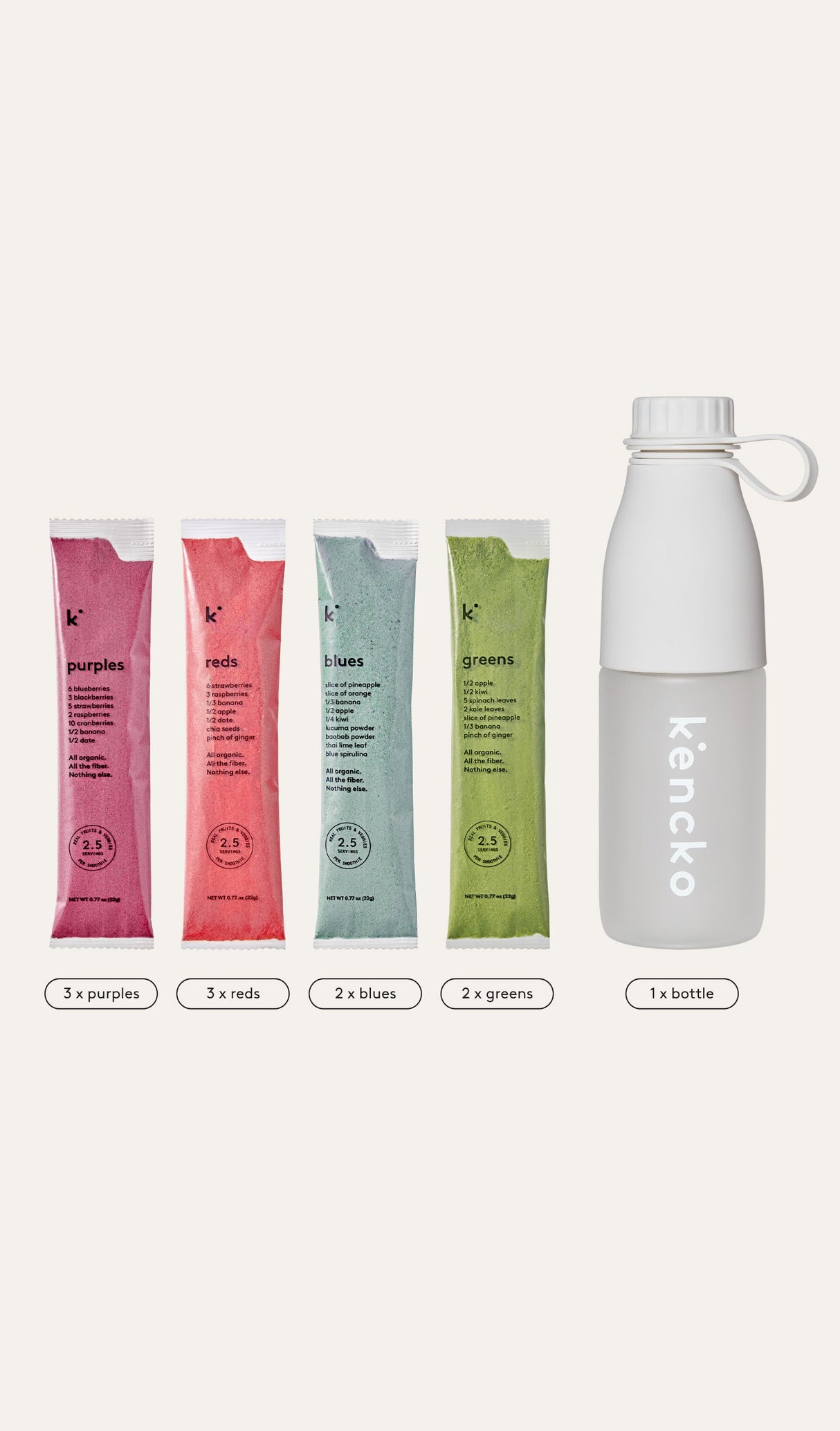 Smoothie Mini Sampler 10-pack + bottle by kencko