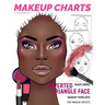 Makeup Charts - Face Charts for Makeup Artists: Black Model - INVERTED TRIANGLE face shape