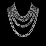 15mm/19mm Diamond Mariner Cuban Chain in White Gold by Custom Gold Grillz