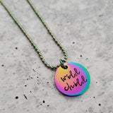 WILD CHILD Rainbow Pendant Necklace by Salt and Sparkle