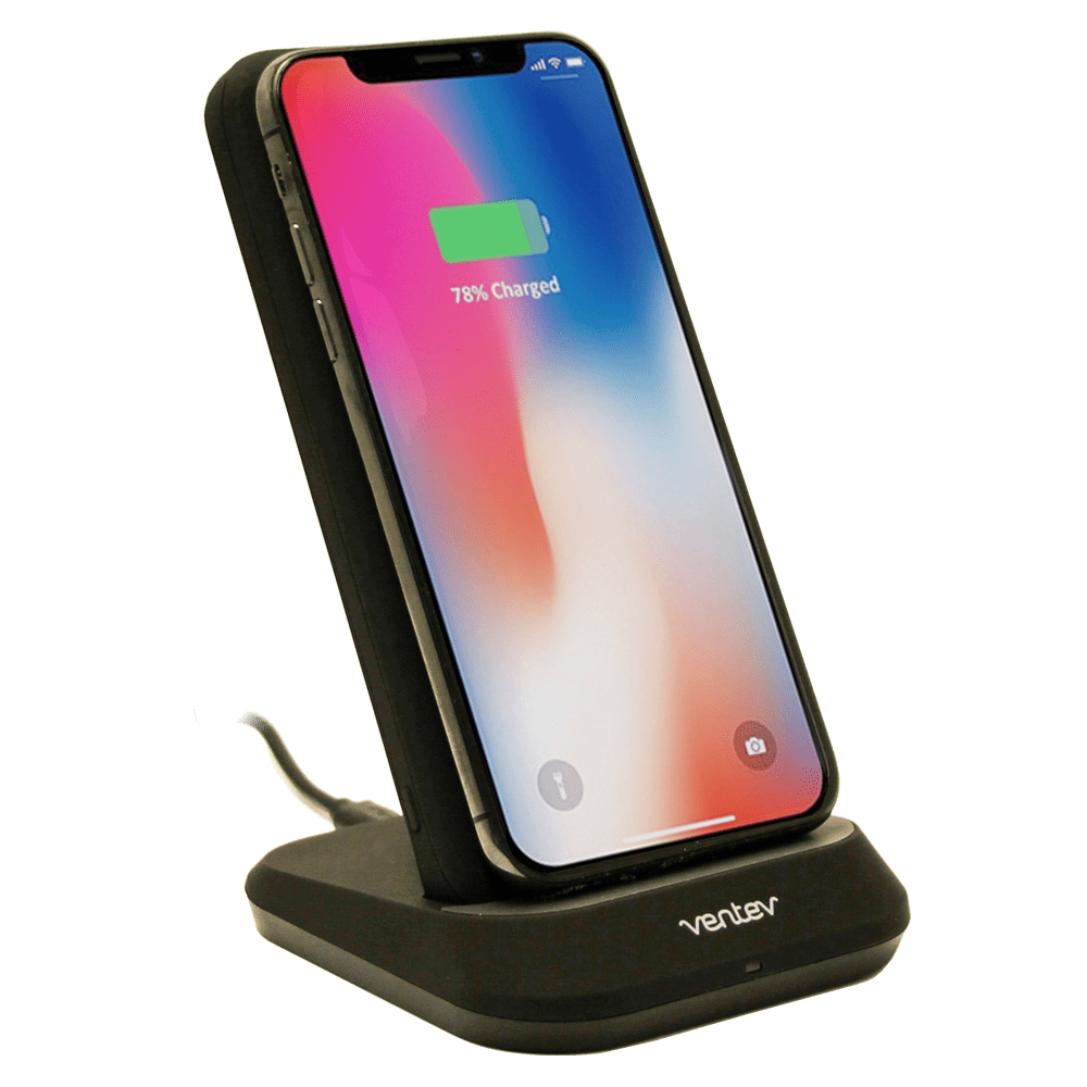 Ventev wireless battery charge stand 10W 10,000 mAh Black by Ventev