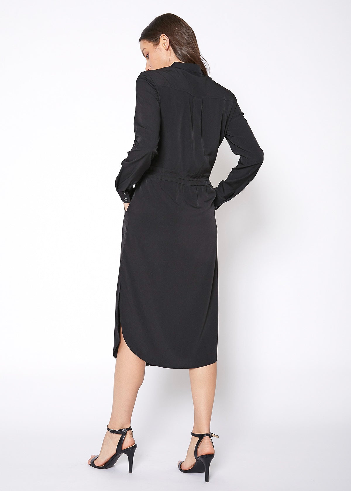 Women's Long Mock Neck Shirt Dress by Shop at Konus