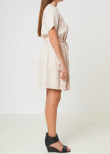 Women's Short Sleeve Utility Dress in Sand by Shop at Konus